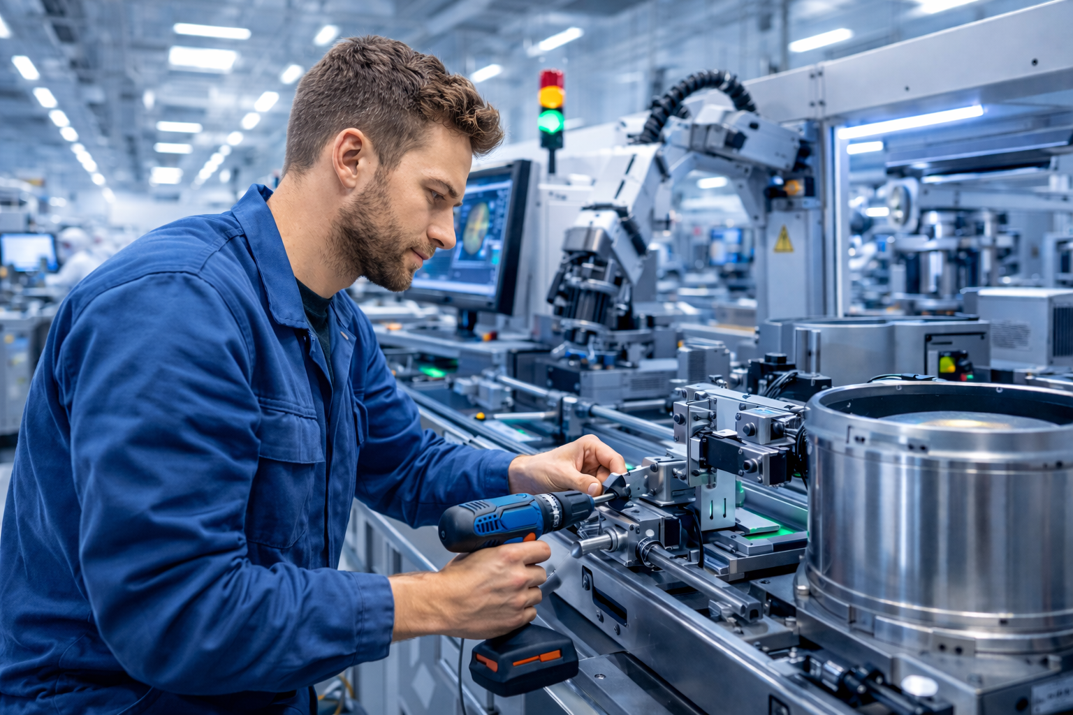 Mechatroniker bei typischen Tätigkeiten