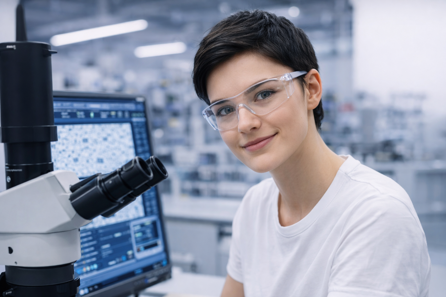 Werkstoffprüfer im Labor