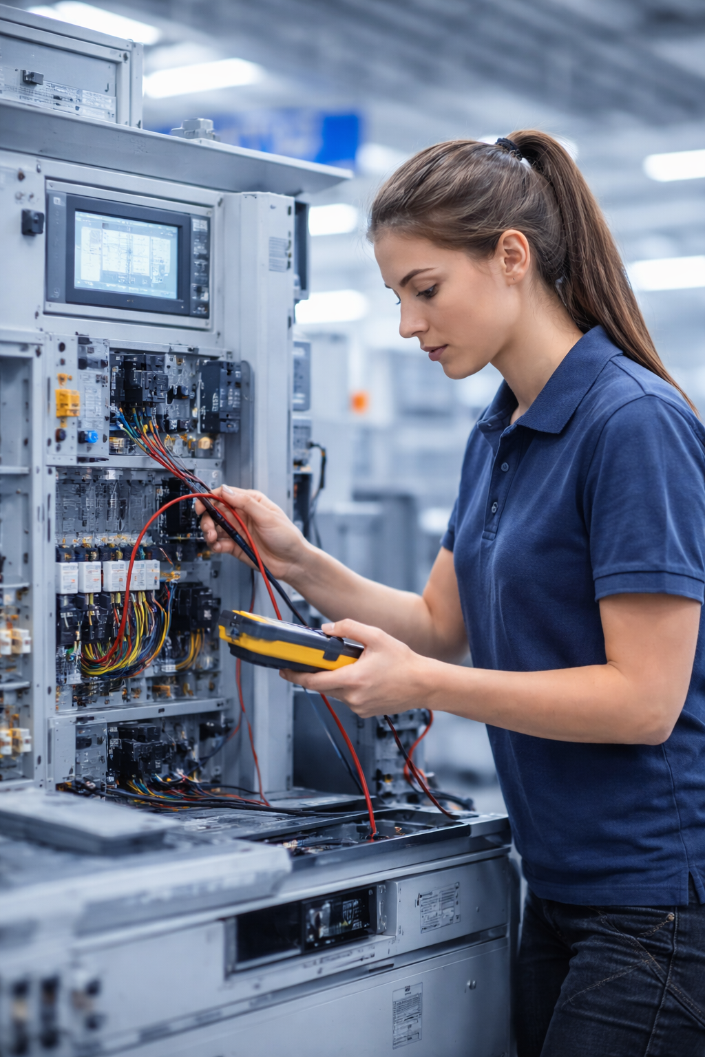 Mechatroniker an einer Anlage